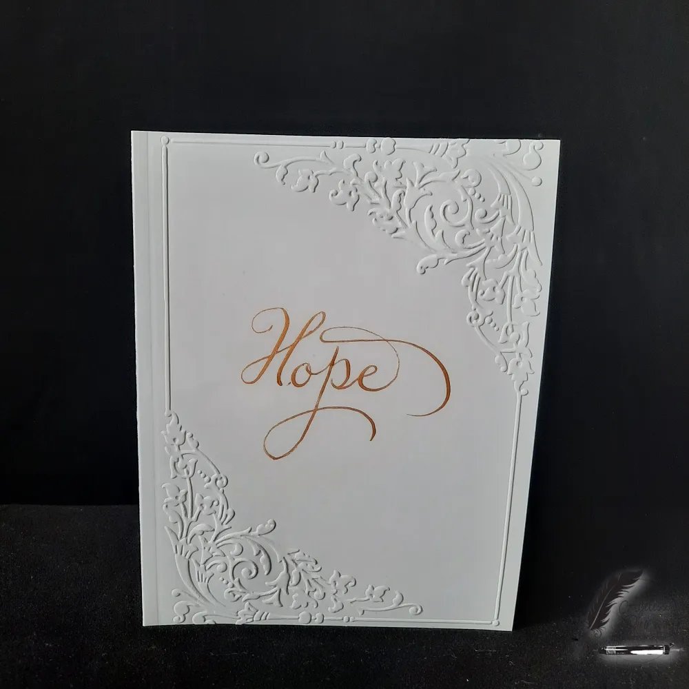 Hope — Hand-Calligraphed Greeting Card Hand-calligraphed greeting card with embossed design titled Hope