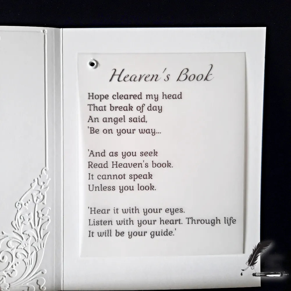 Hope — Calligraphed Vellum Interior Hand-calligraphed greeting card interior with verse printed on vellum