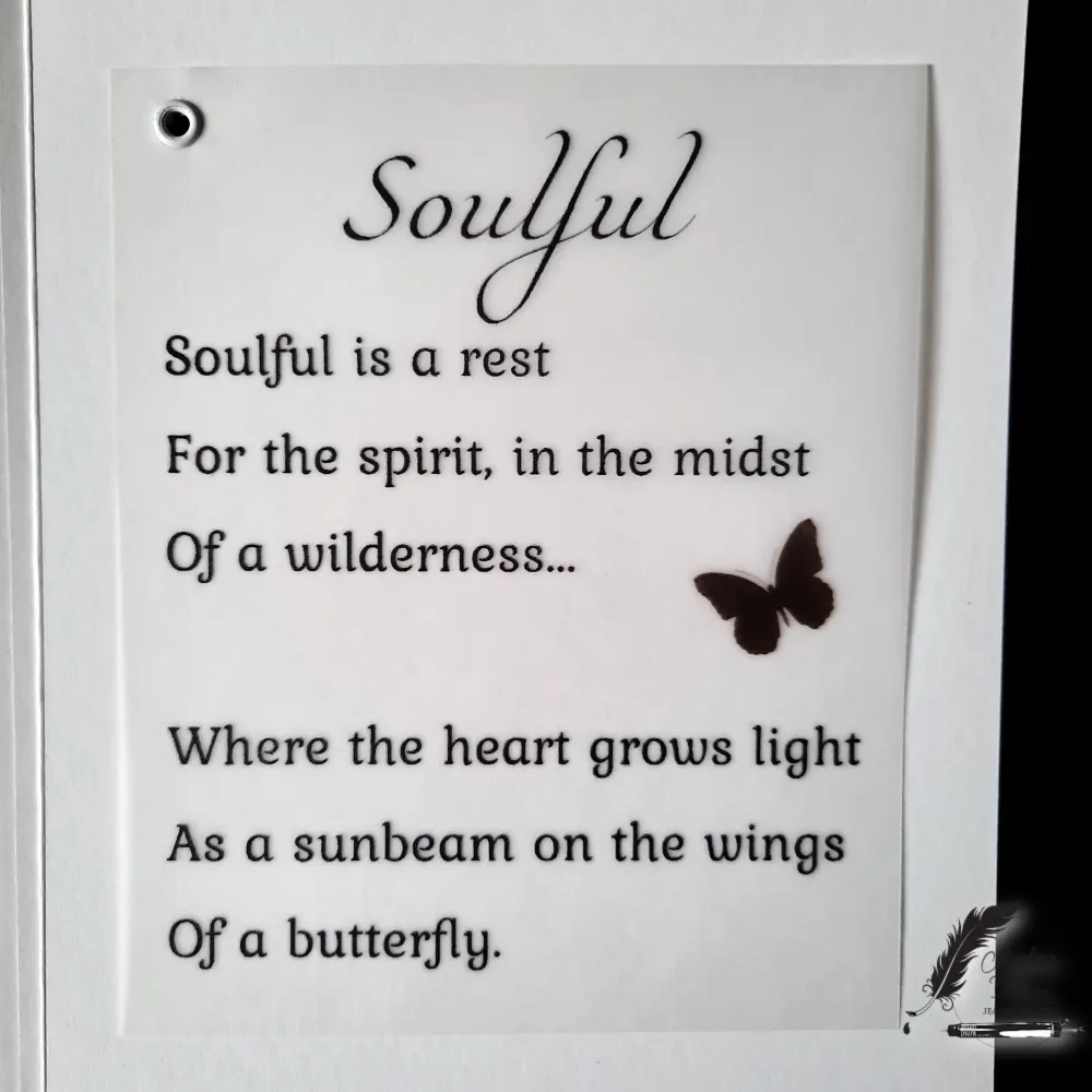 Soulful — Calligraphed Vellum Interior Hand-calligraphed greeting card interior with verse printed on vellum